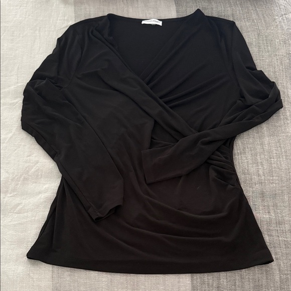 Calvin Klein Black Wrap Blouse - Picture 1 of 1